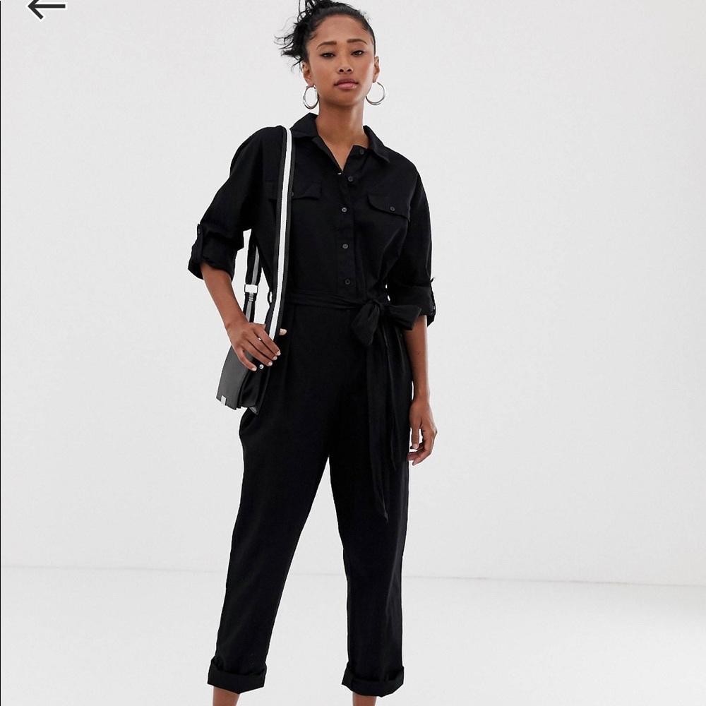 ASOS Design Black Boilersuit